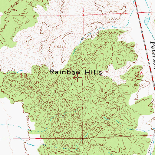 Topographic Map of Rainbow Hills, UT