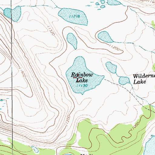 Topographic Map of Rainbow Lake, UT