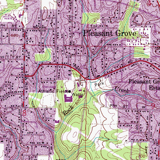 Topographic Map of Pleasant Grove City Hall, AL
