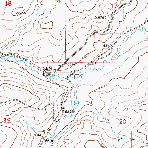 Topographic Map of Randolph Creek, UT