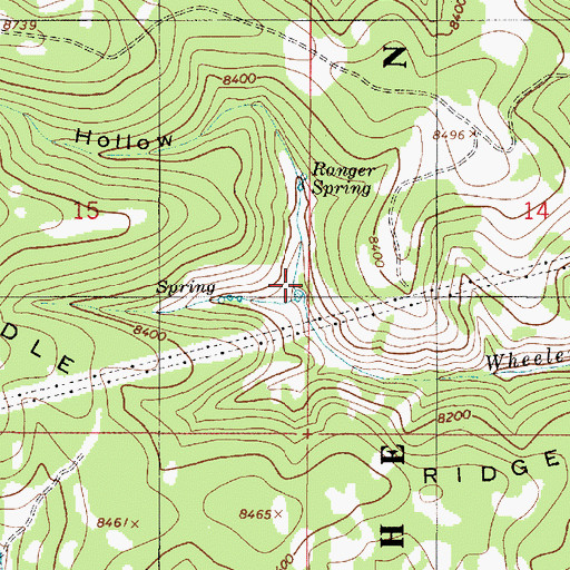 Topographic Map of Ranger Hollow, UT