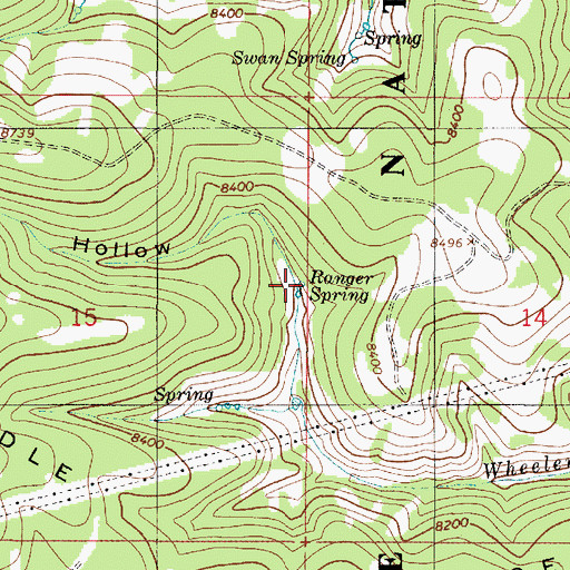 Topographic Map of Ranger Spring, UT