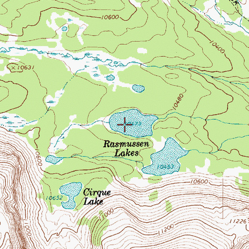 Topographic Map of Rasmussen Lakes, UT