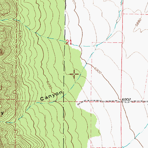 Topographic Map of Raspberry Canyon, UT