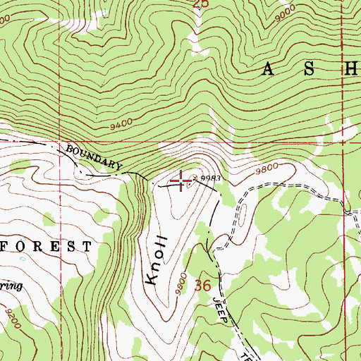 Topographic Map of Raspberry Knoll, UT