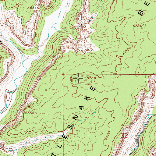 Topographic Map of Rattlesnake Bench, UT