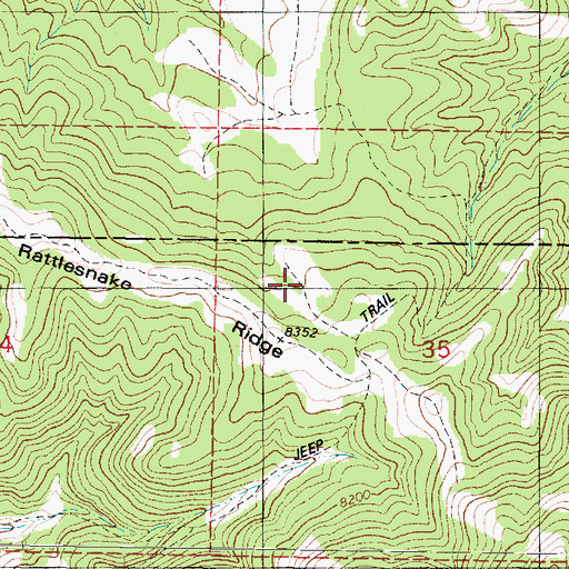 Topographic Map of Rattlesnake Ridge, UT