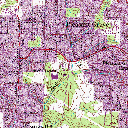 Topographic Map of Pleasant Grove Public Library, AL