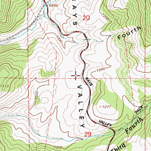 Topographic Map of Rays Valley, UT