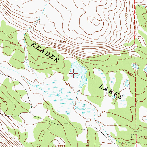 Topographic Map of Reader Lakes, UT
