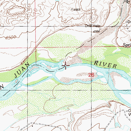 Topographic Map of Recapture Creek, UT