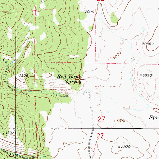 Topographic Map of Red Bank Spring, UT