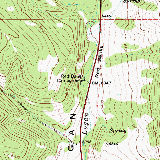 Topographic Map of Red Banks Campground, UT