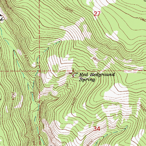 Topographic Map of Red Bedground Spring, UT