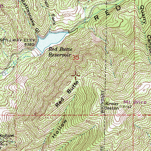 Topographic Map of Red Butte, UT
