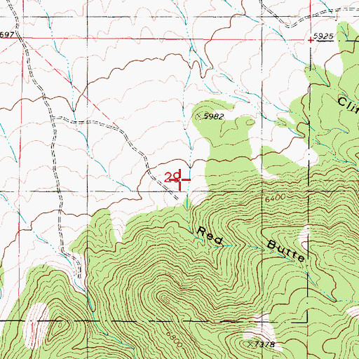 Topographic Map of Red Butte Canyon, UT