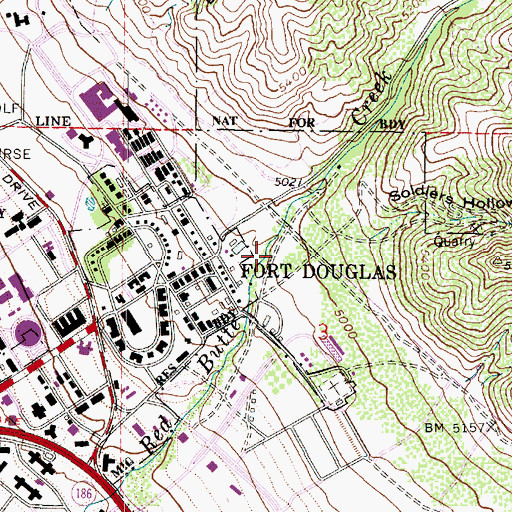 Topographic Map of Red Butte Canyon, UT