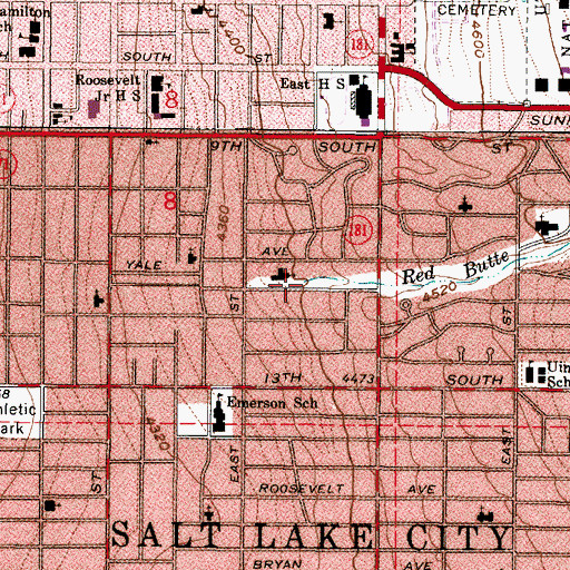 Topographic Map of Red Butte Creek, UT