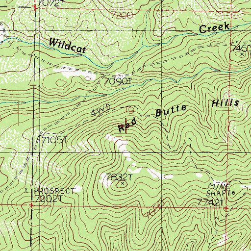 Topographic Map of Red Butte Hills, UT