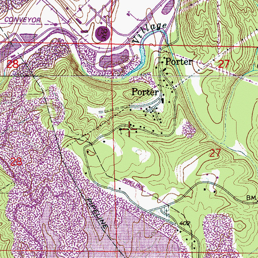 Topographic Map of Porter Elementary School (historical), AL