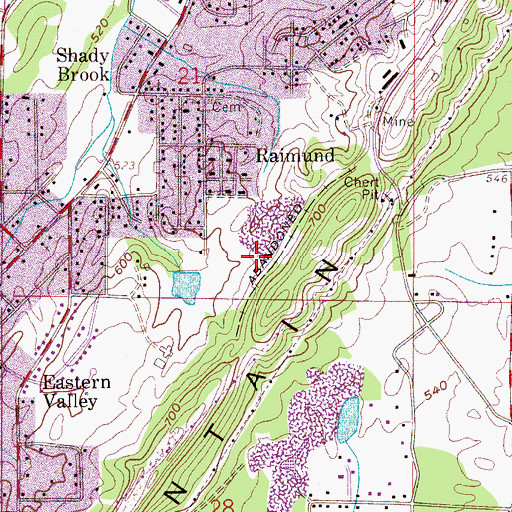 Topographic Map of Potter Mine, AL