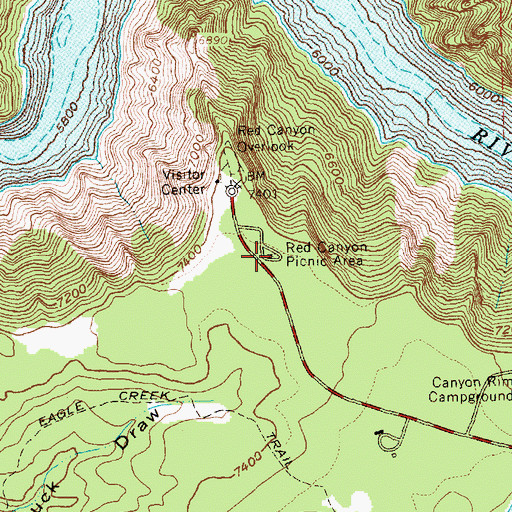Topographic Map of Red Canyon Picnic Area, UT