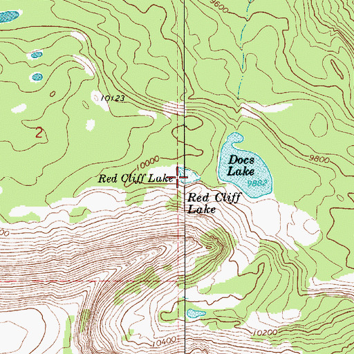 Topographic Map of Red Cliff Lake, UT