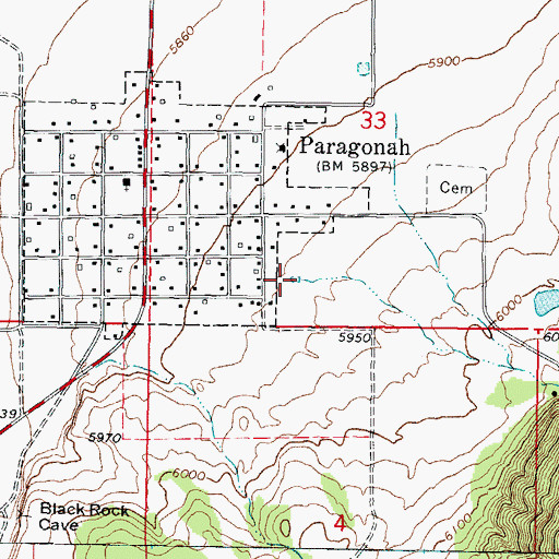 Topographic Map of Red Creek, UT