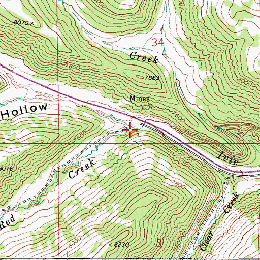 Topographic Map of Red Creek, UT