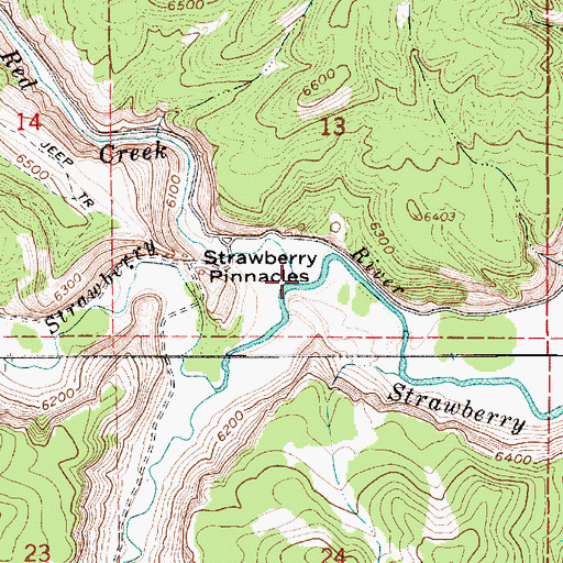 Topographic Map of Red Creek, UT