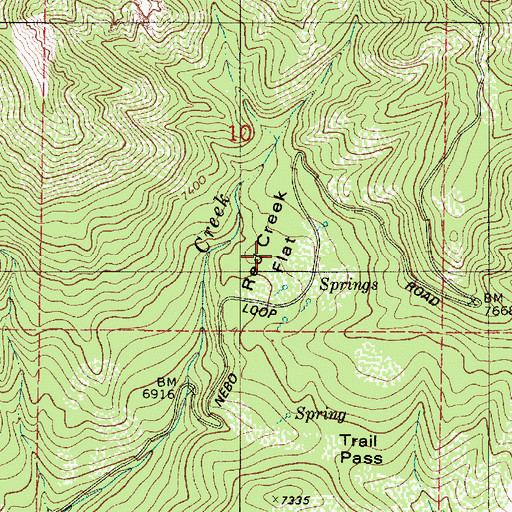 Topographic Map of Red Creek Flat, UT
