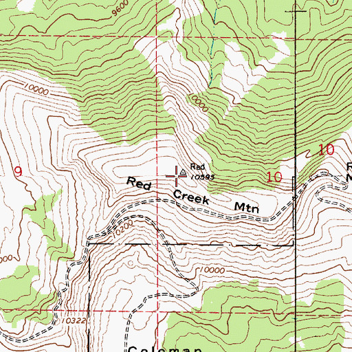 Topographic Map of Red Creek Mountain, UT