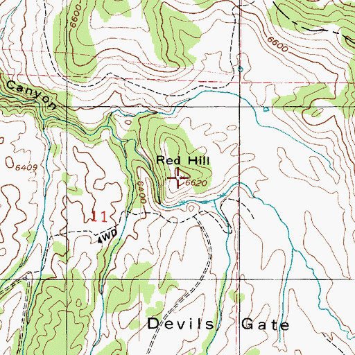 Topographic Map of Red Hill, UT