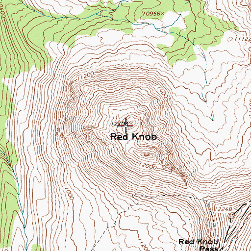 Topographic Map of Red Knob, UT