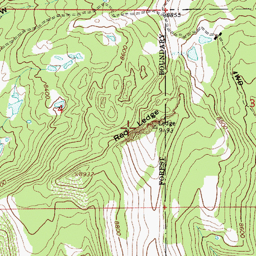 Topographic Map of Red Ledge, UT