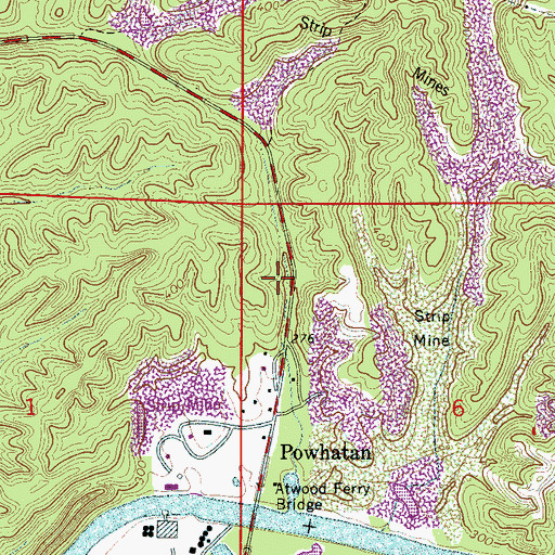 Topographic Map of Powhatan Church, AL
