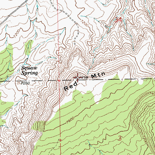 Topographic Map of Red Mountain, UT