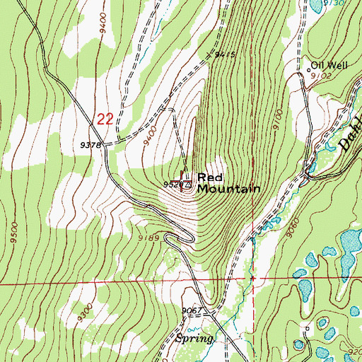 Topographic Map of Red Mountain, UT