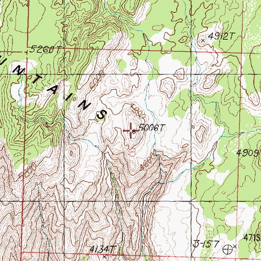 Topographic Map of Red Mountains, UT