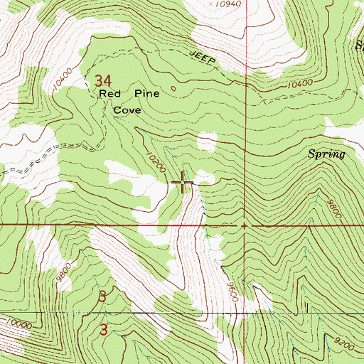 Topographic Map of Red Pine Cove, UT