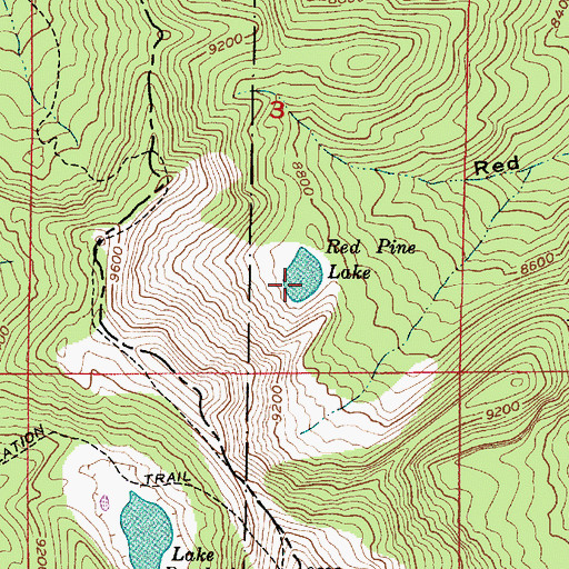 Topographic Map of Red Pine Lake, UT