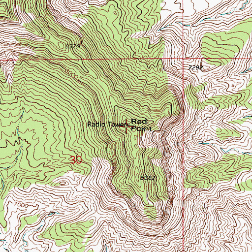 Topographic Map of Red Point, UT
