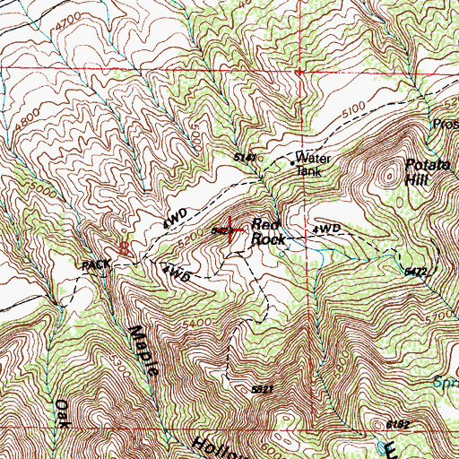 Topographic Map of Red Rock, UT