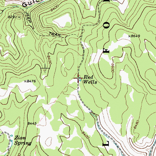 Topographic Map of Red Wells, UT