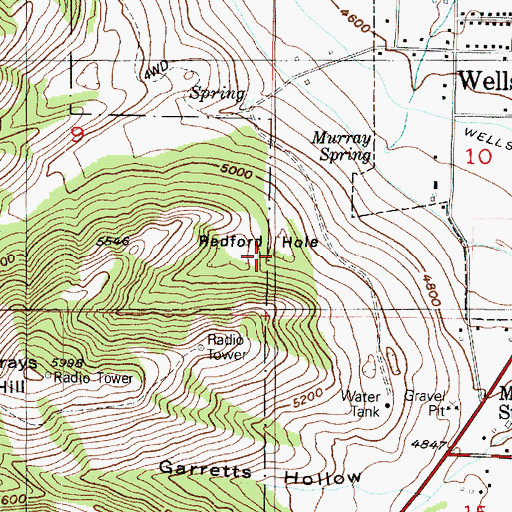 Topographic Map of Redford Hole, UT