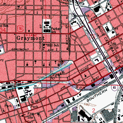 Topographic Map of Prophetic Church of the Living God, AL