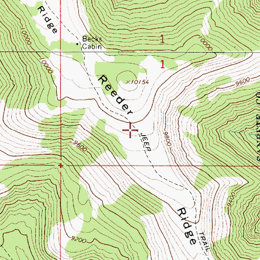 Topographic Map of Reeder Ridge, UT