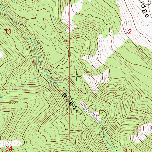 Topographic Map of Reeder Trail, UT