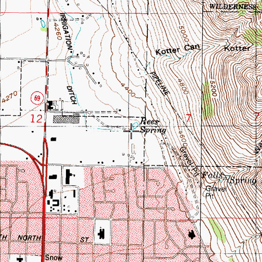 Topographic Map of Rees Spring, UT