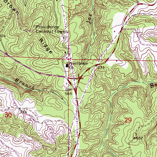 Topographic Map of Providence, AL